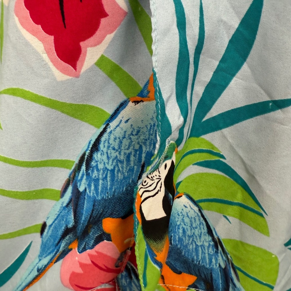 Pacific & Co Mens Hawaiian Shirt Blue Tropical Parrot Hibiscus Print‎ Size M - Picture 6 of 6